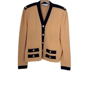 St. John Santana Knit V-Neck Jacket Sz L